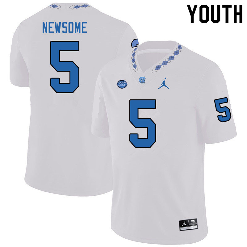 Jordan Brand Youth #5 Dazz Newsome North Carolina Tar Heels College Football Jerseys Sale-White